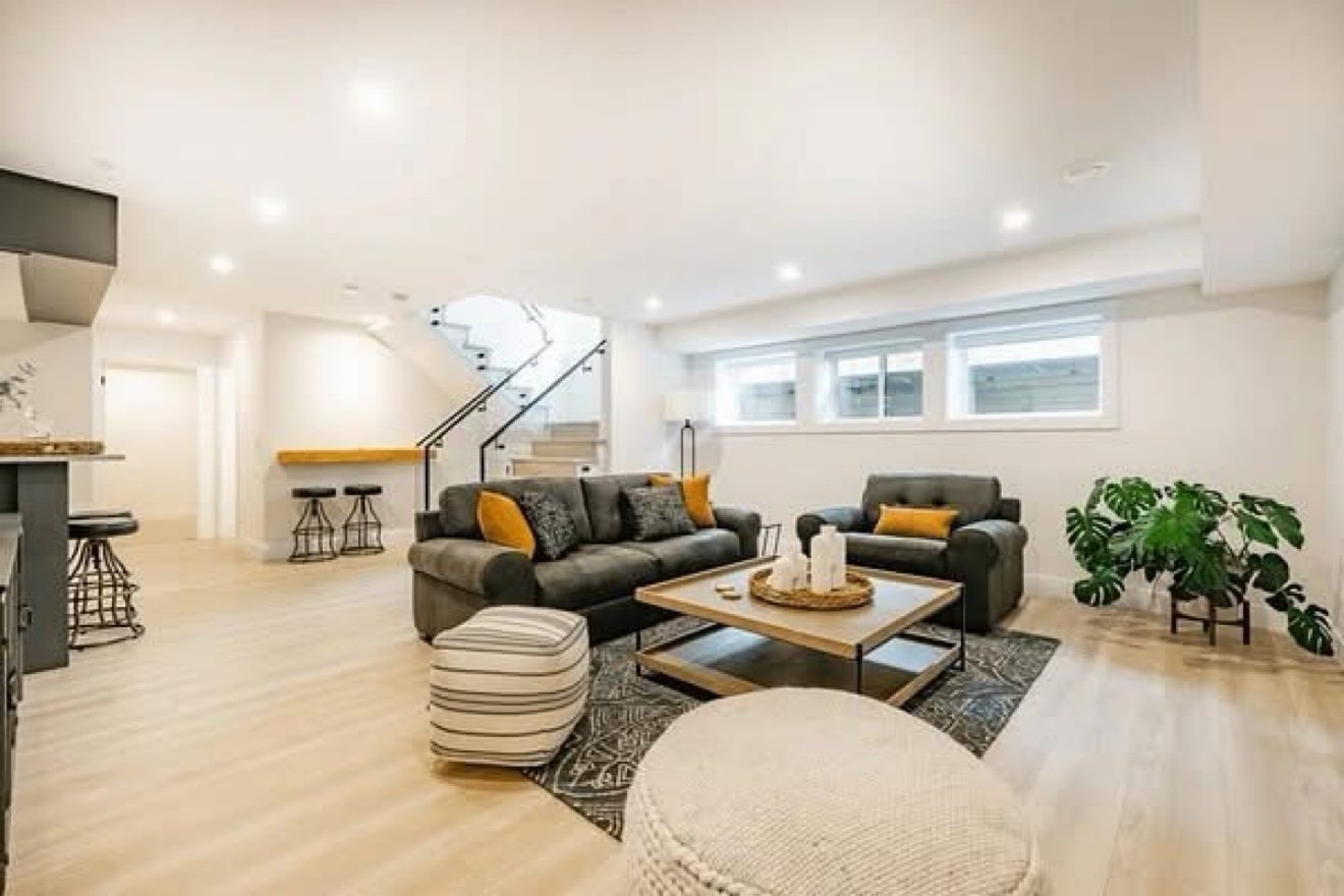 Finished basement living space